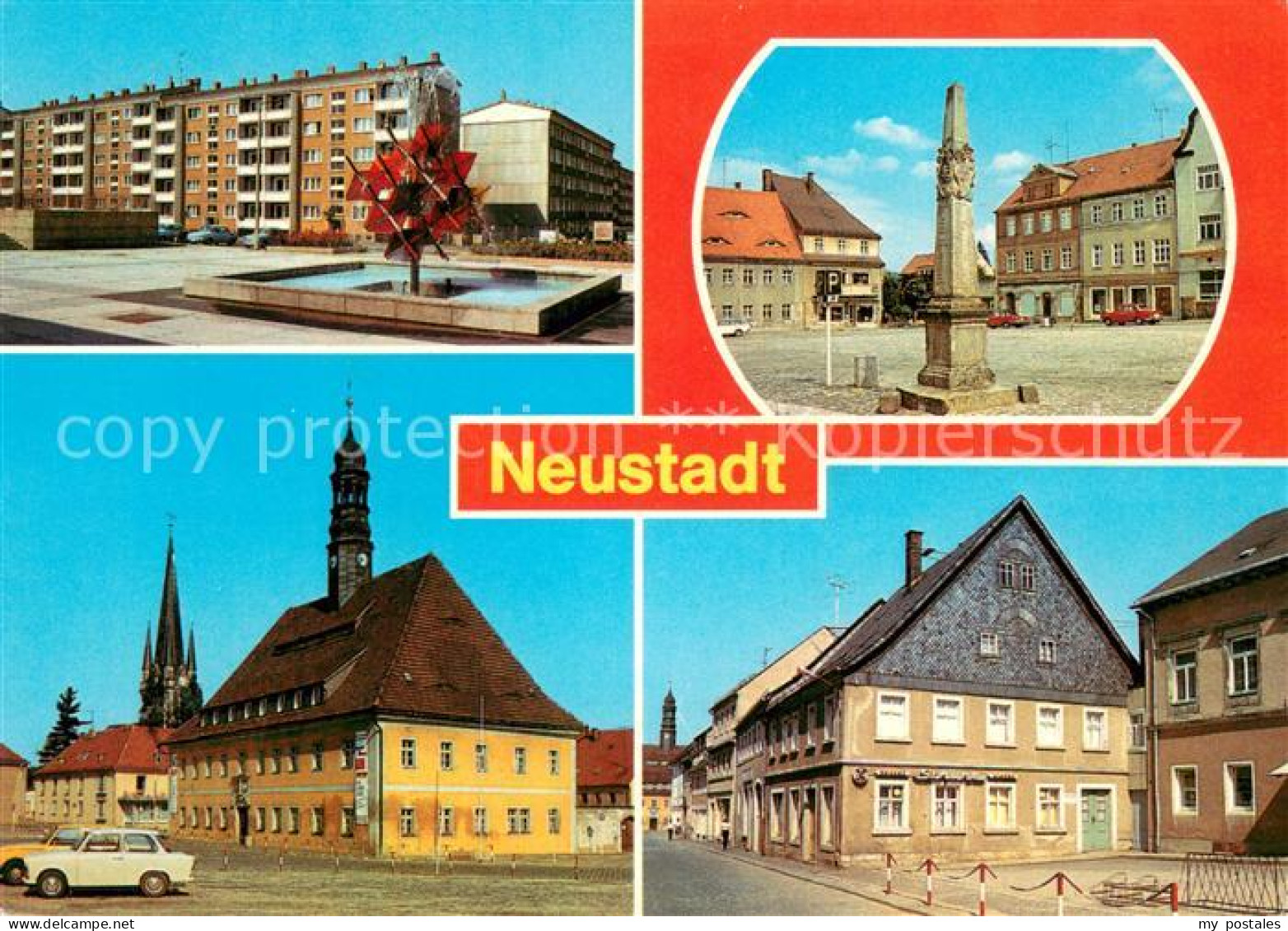 73654435 Neustadt Sebnitz Friedrich Engels Strasse Postmeilensaeule Rathaus Bahn - Sebnitz