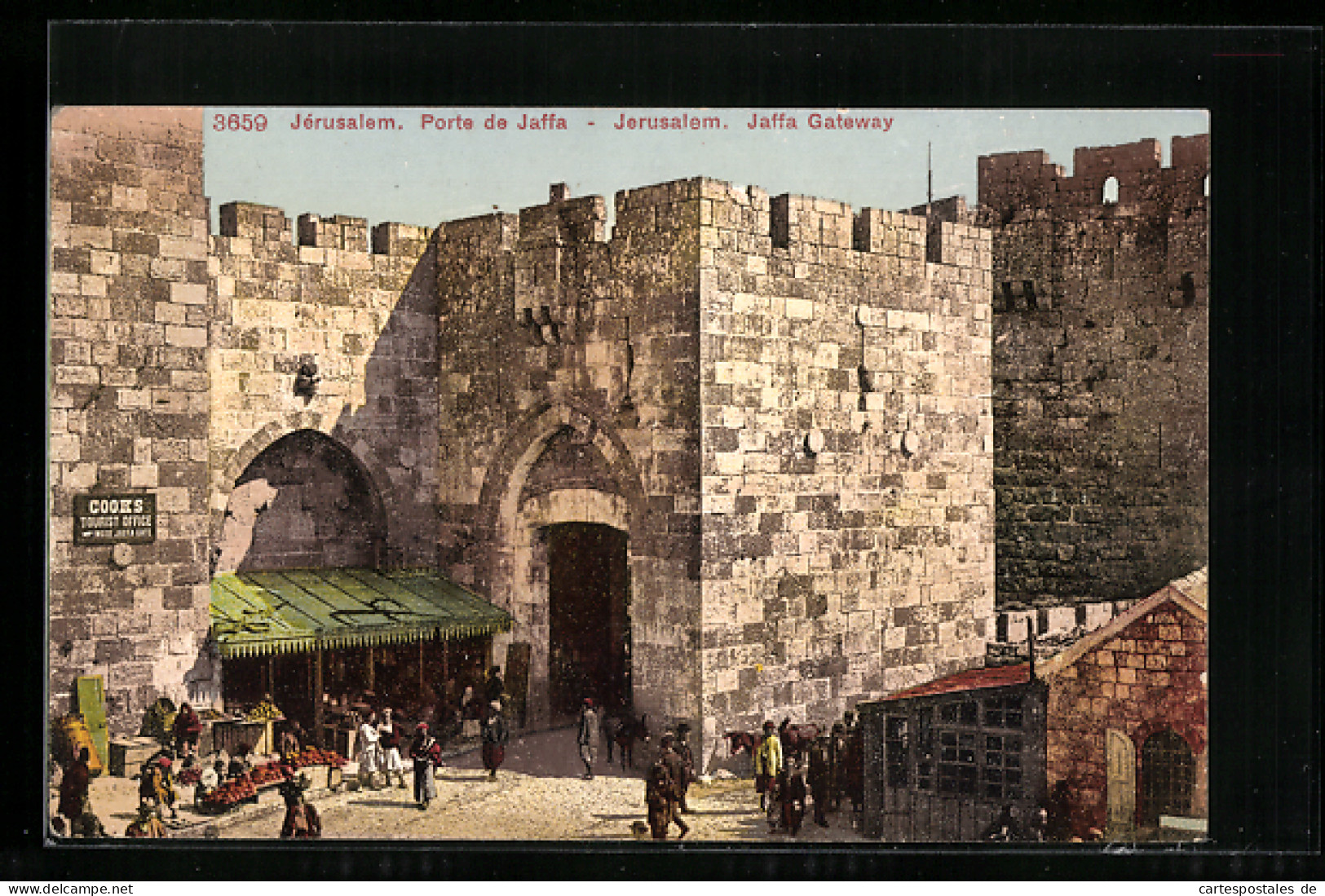 AK Jerusalem, Jaffa Gateway, Marktstände  - Palestina