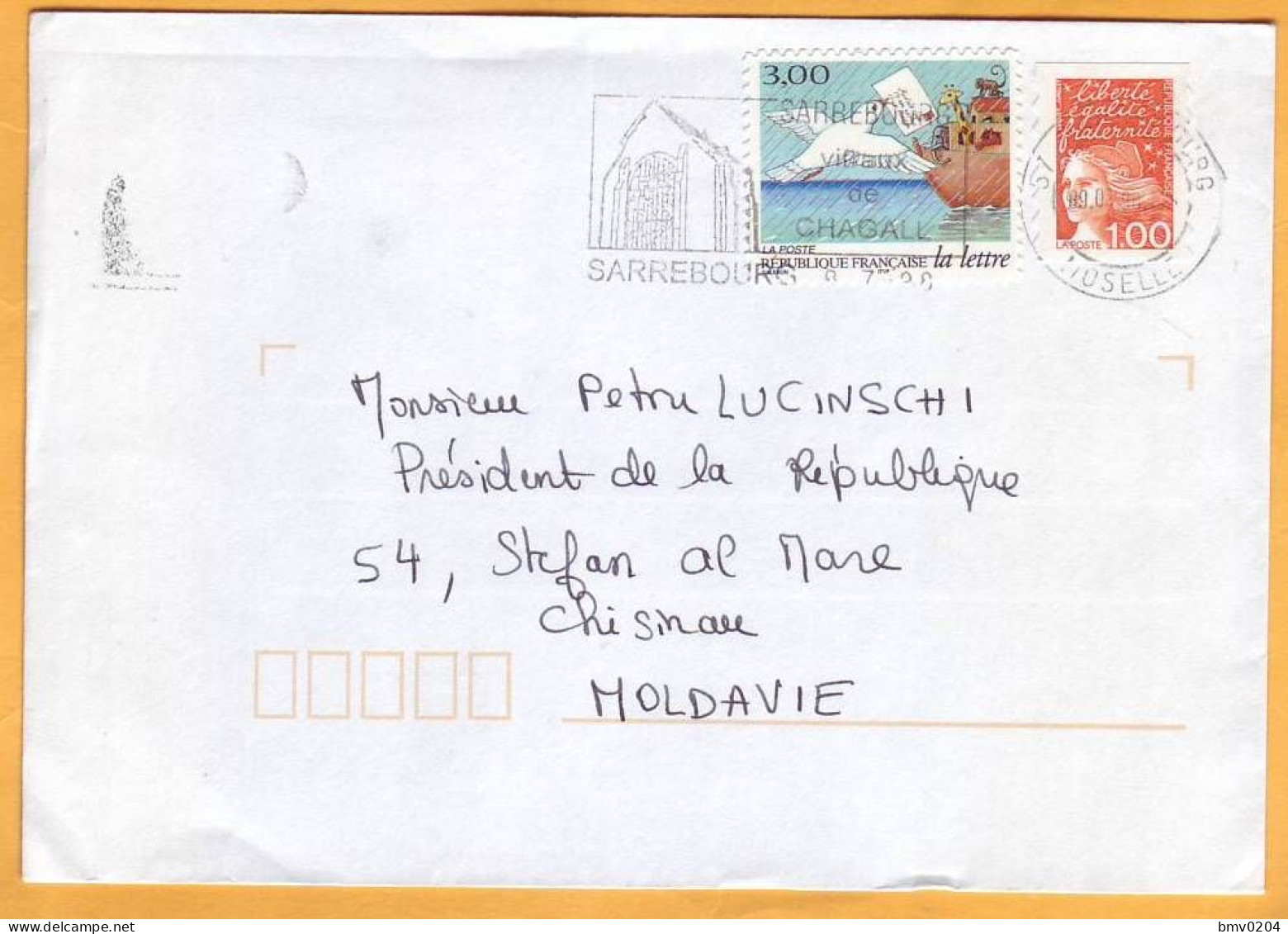 1998 France - Moldova Moldavie  Business Letter. President Petru Lucinschi. - Lettres & Documents
