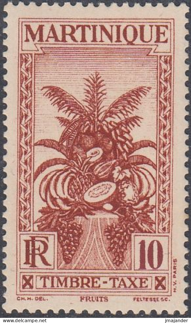 Martinique 1933 - Postage Due Stamp: Fruits - Mi 13 ** MNH [1871] (see Scan) - Impuestos
