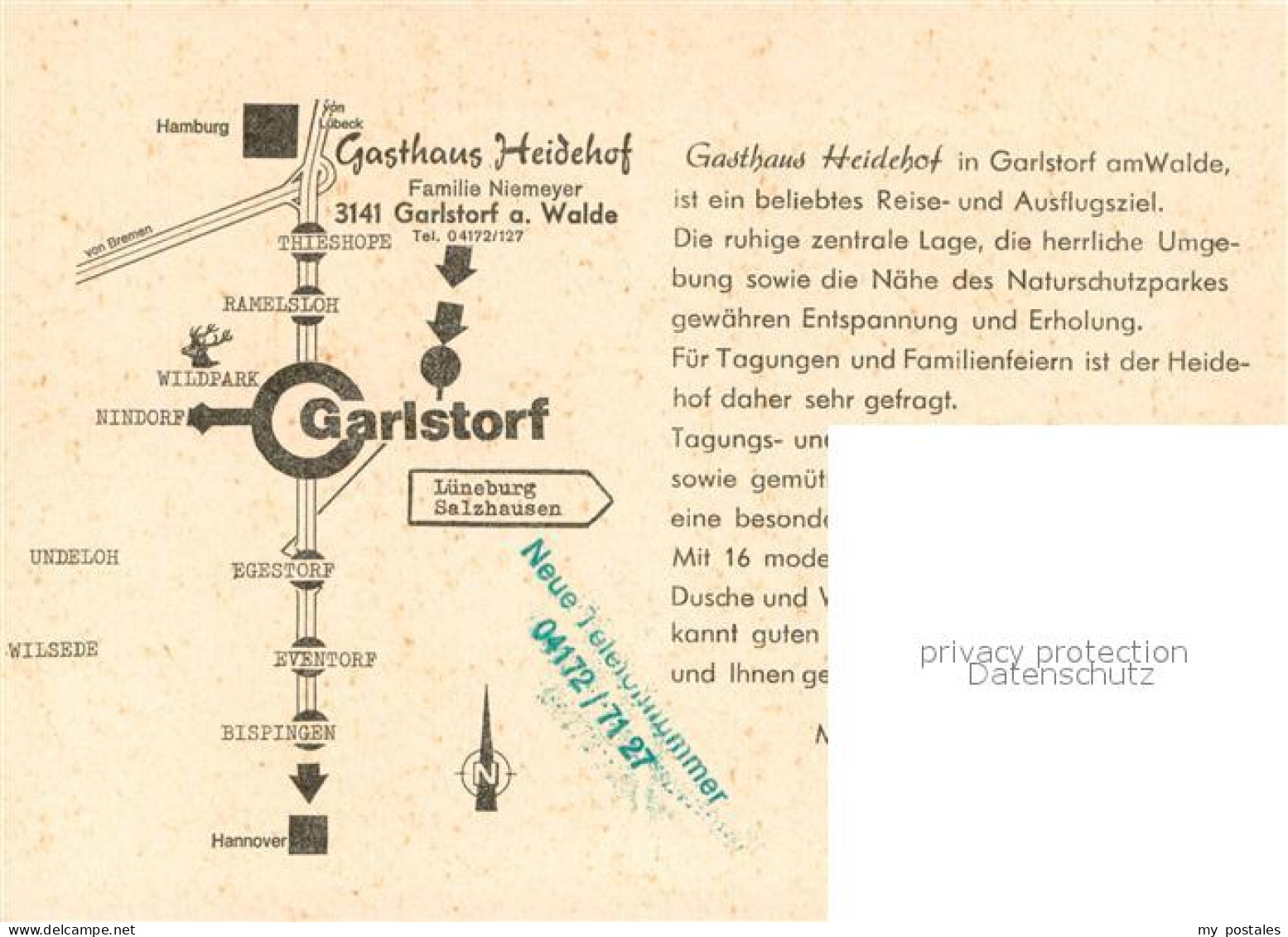 73654238 Garlstorf Walde Gasthaus Heidehof Gastraum Pferdekoppel Garten Garlstor - Altri & Non Classificati