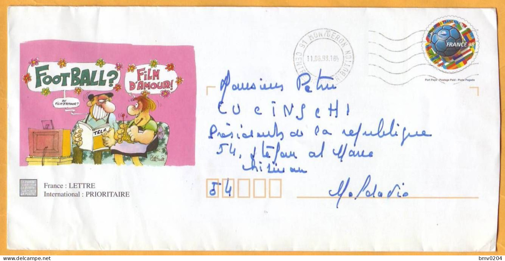 1998 France - Moldova Moldavie  Business Letter. President Petru Lucinschi. - Lettres & Documents