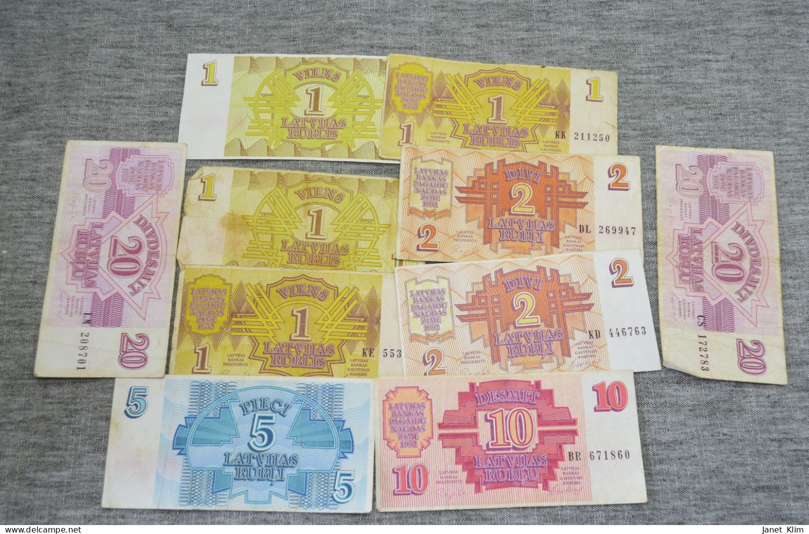 Latvian Vintage Money 1990 Repshik Lot 10 Psc - Letland