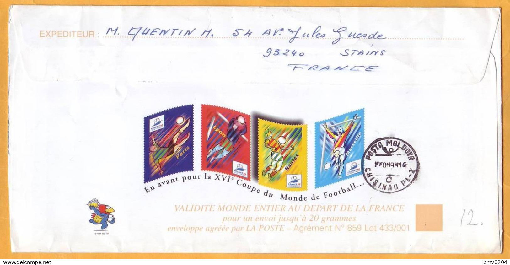 1998 France - Moldova Moldavie  Business Letter. President Petru Lucinschi. - Cartas & Documentos