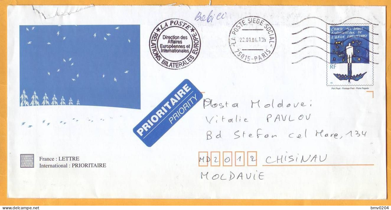 1998 France - Moldova Moldavie  Business Letter. - Covers & Documents