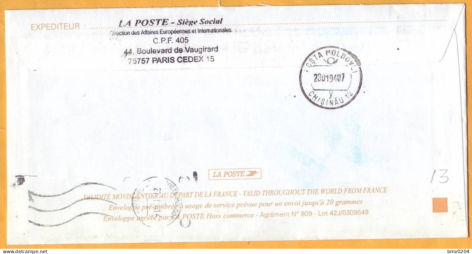 1998 France - Moldova Moldavie  Business Letter. - Lettres & Documents
