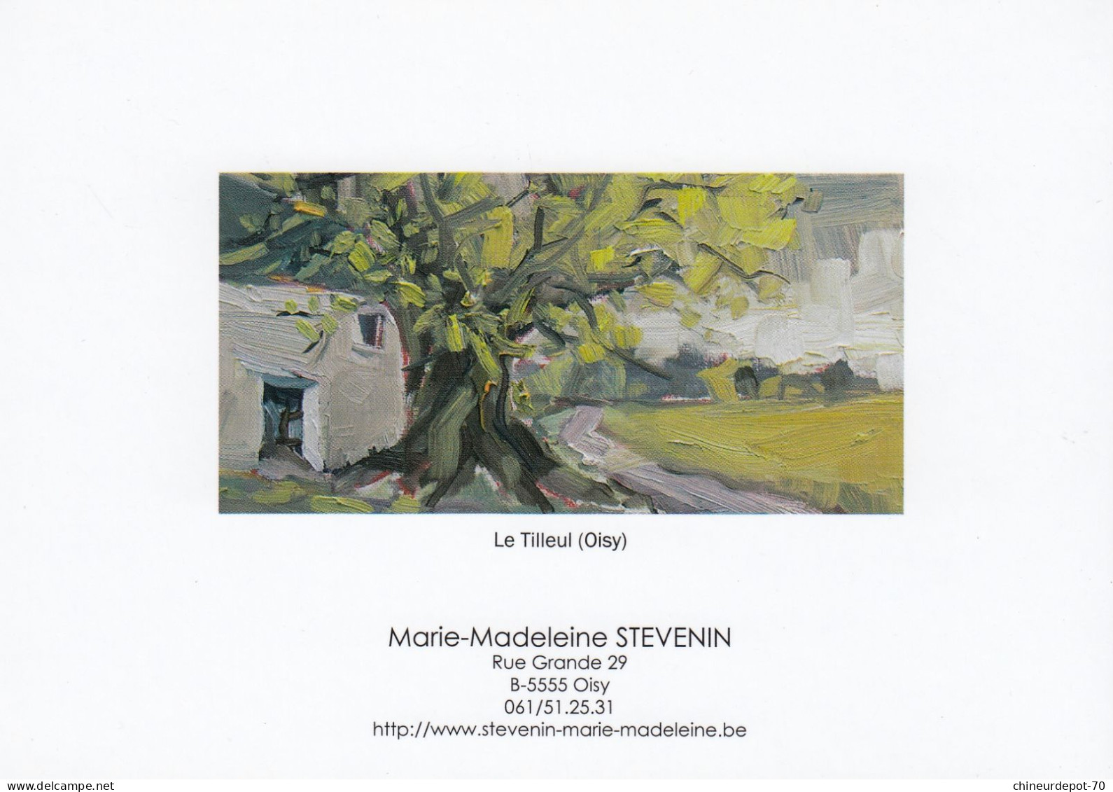 PEINTURE     MARIE MADELEINE  STEVENIN  LE TILLEUL.CARTE DOUBLE. - Peintures & Tableaux