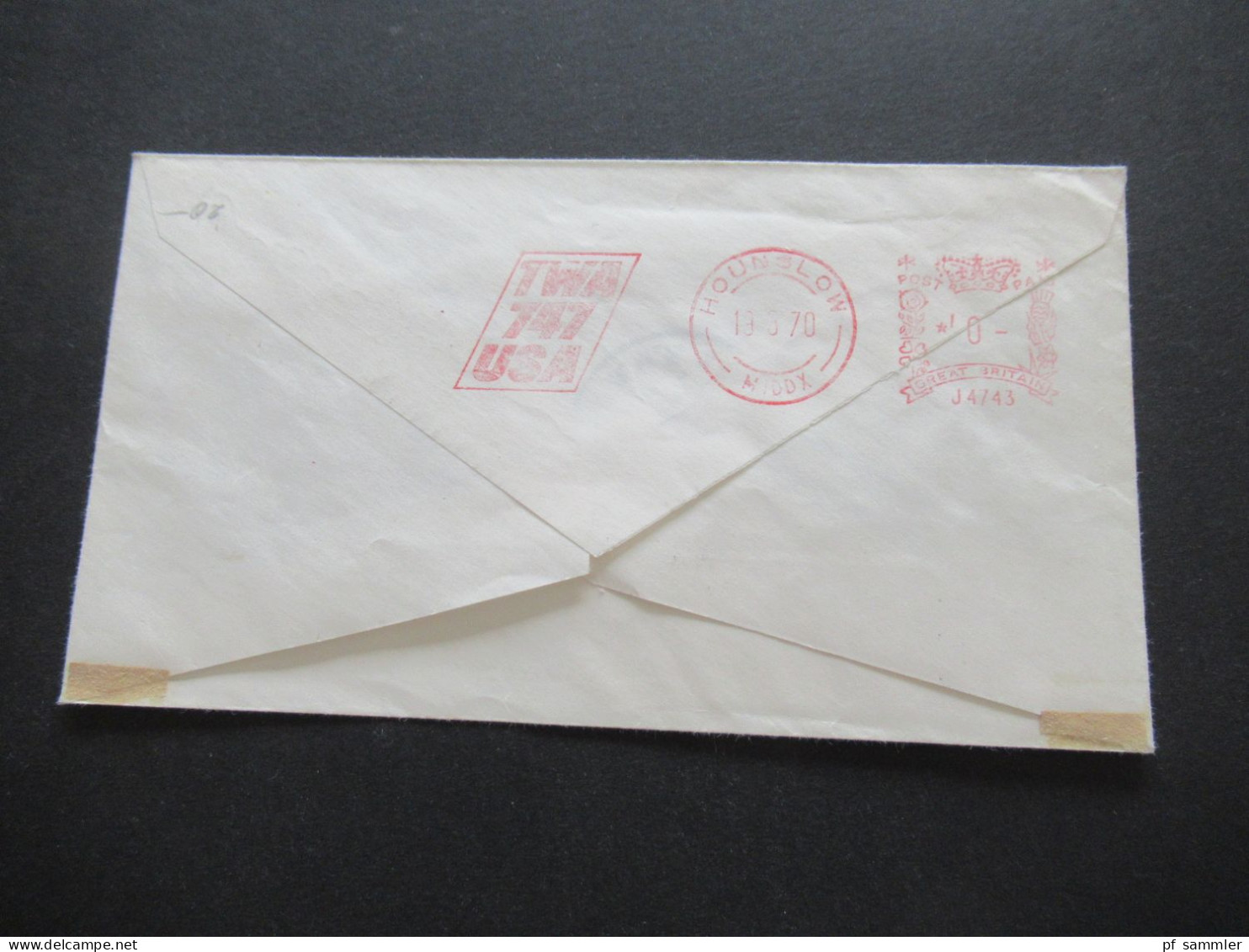 USA 1970 Air Mail US Air Mail First Flight TWA 747 Ervice New York - London In Die Tschechoslowakei CSSR - 3c. 1961-... Brieven