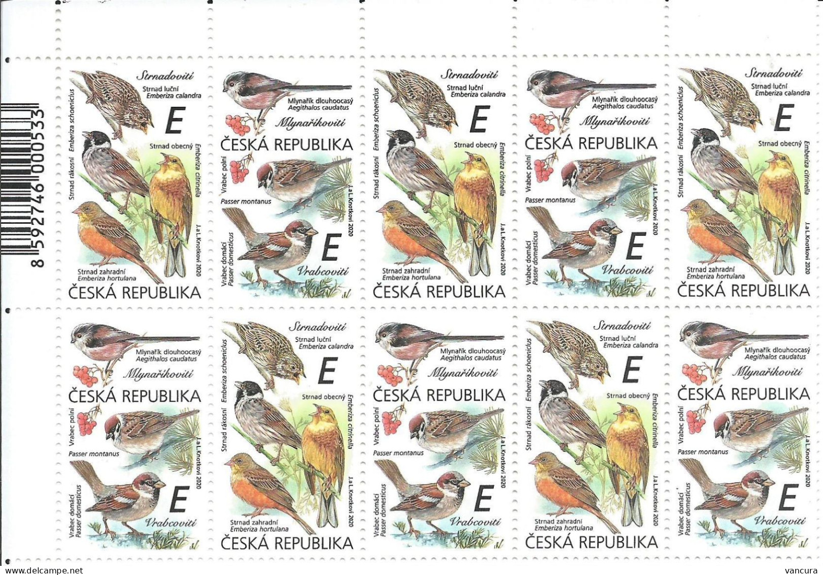 1083 - 4 Czech Republic Birds Bubting Bushtit Sparrow 2020 - Zangvogels