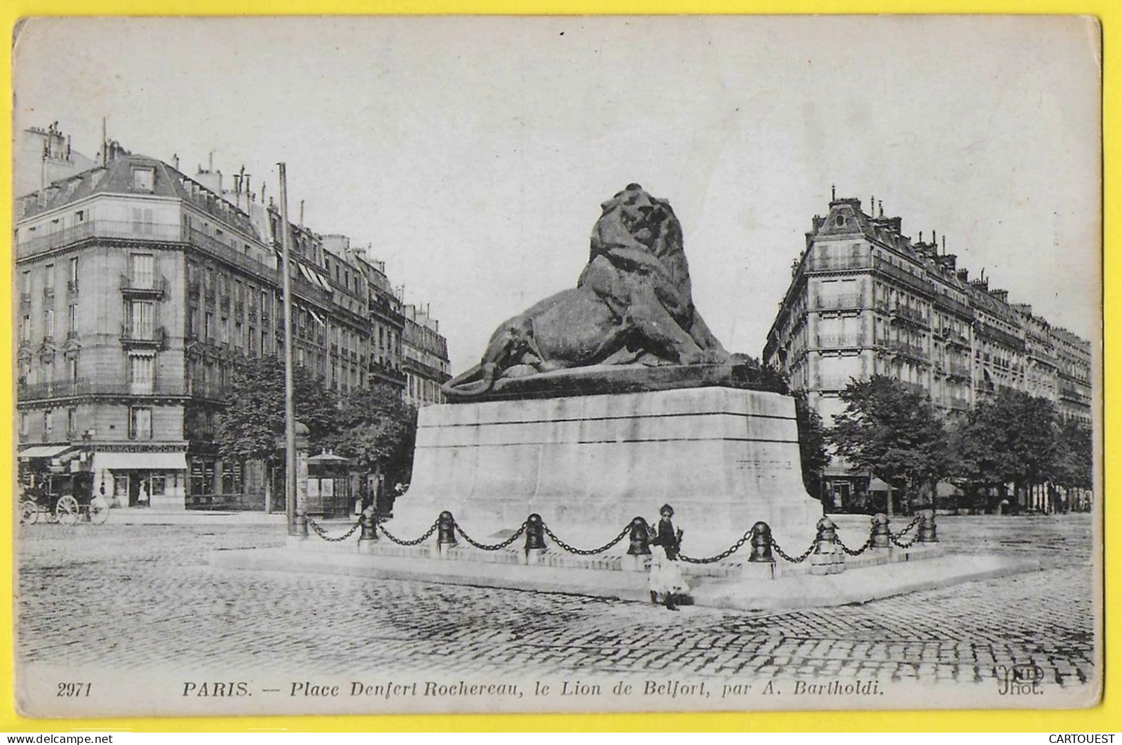 CPA PARIS - Place Denfert Rochereau 1918 - 22eme SECTION VAGUEMESTRE TAMPON - Paris (14)