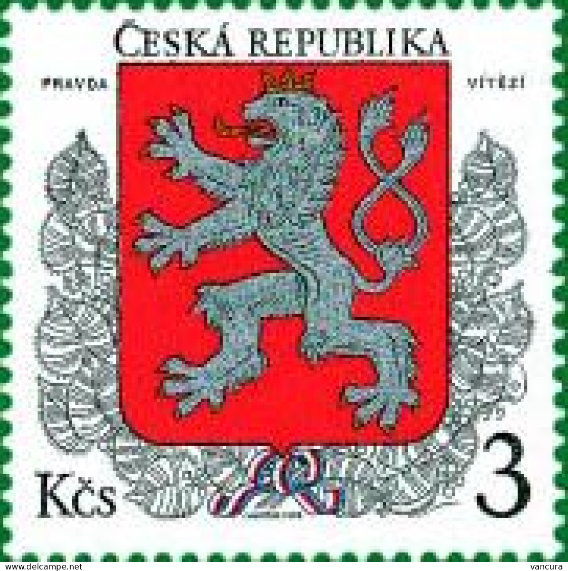** 1 Czech Republic LESSER STATE EMBLEM Of The Czech Republic 1993 - Postzegels