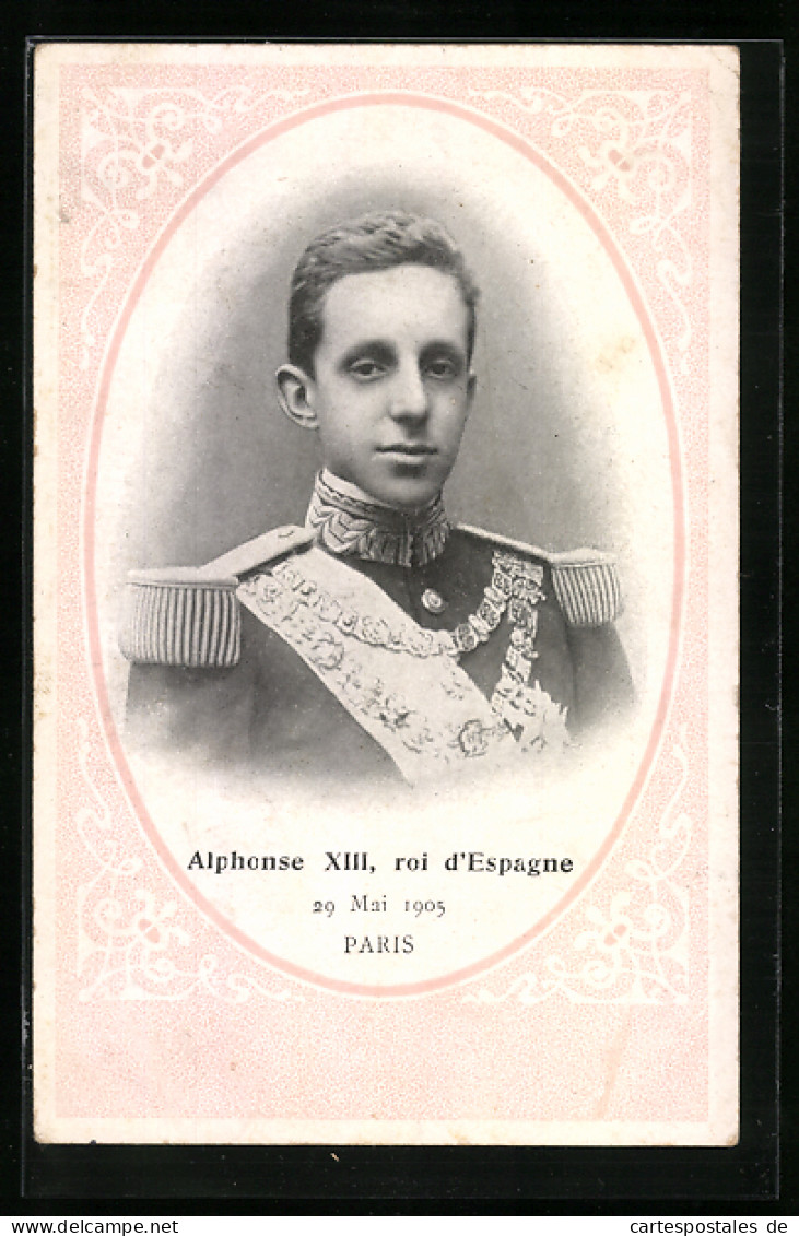 Postal Paris, Alphonse XIII, Roi D`Espagne 1905  - Royal Families