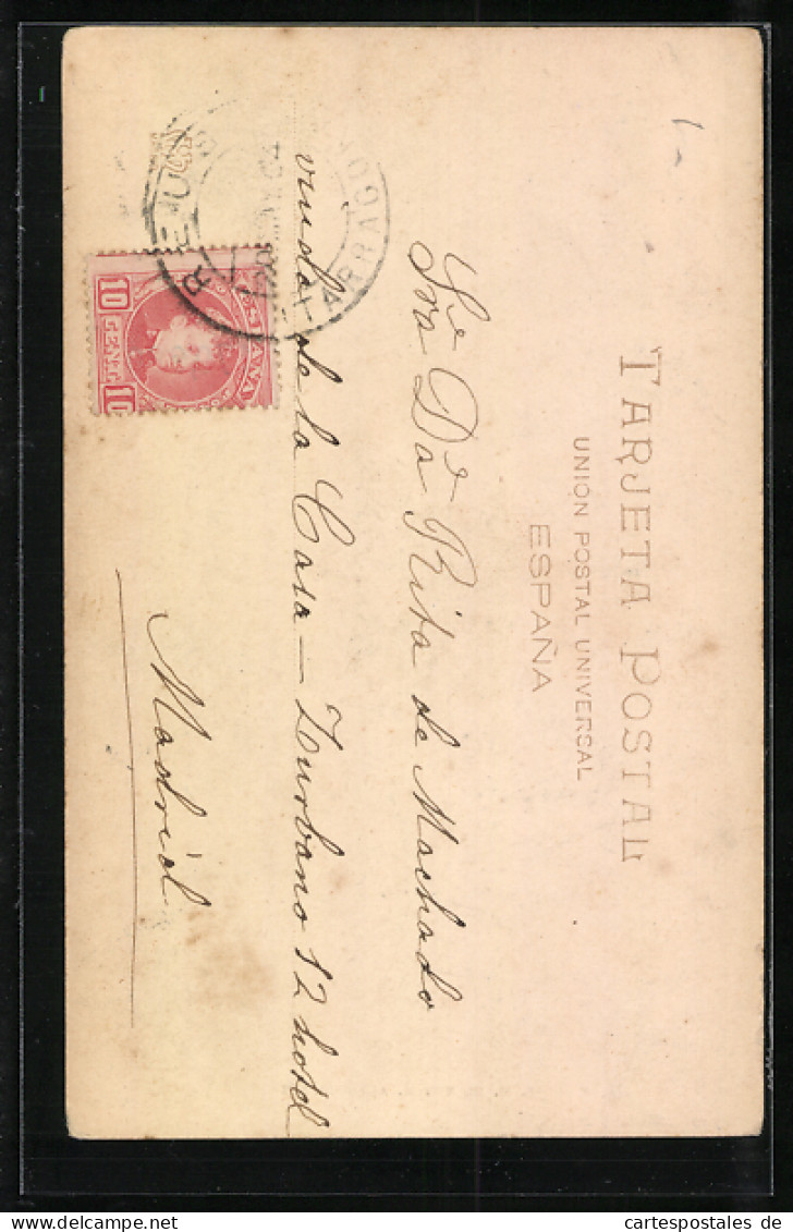 Postal König Alfonso XIII. Mit Degen, Wappen  - Königshäuser