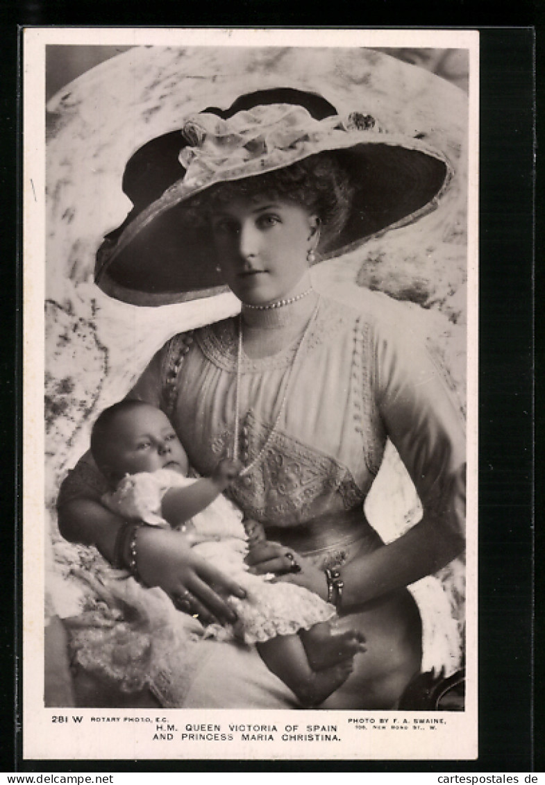 Postal HM Queen Victoria Of Spain And Princess Maria Cristina  - Königshäuser