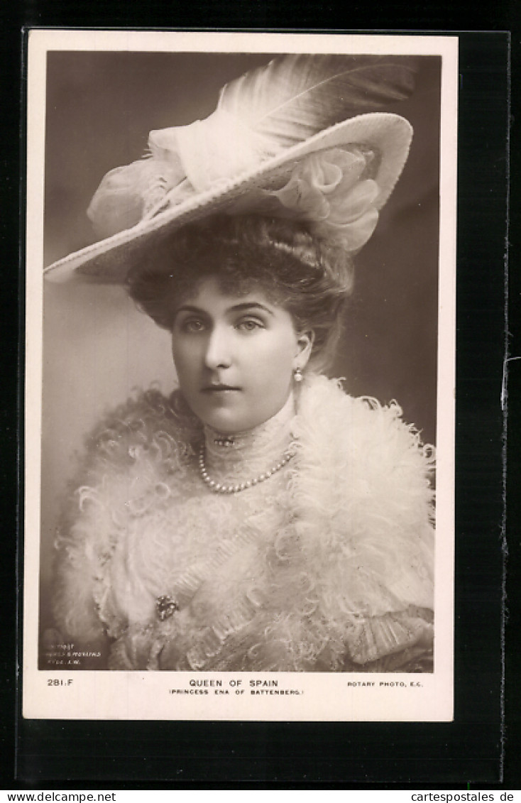 Postal Queen Of Spain - Princess Ena Of Battenberg  - Königshäuser