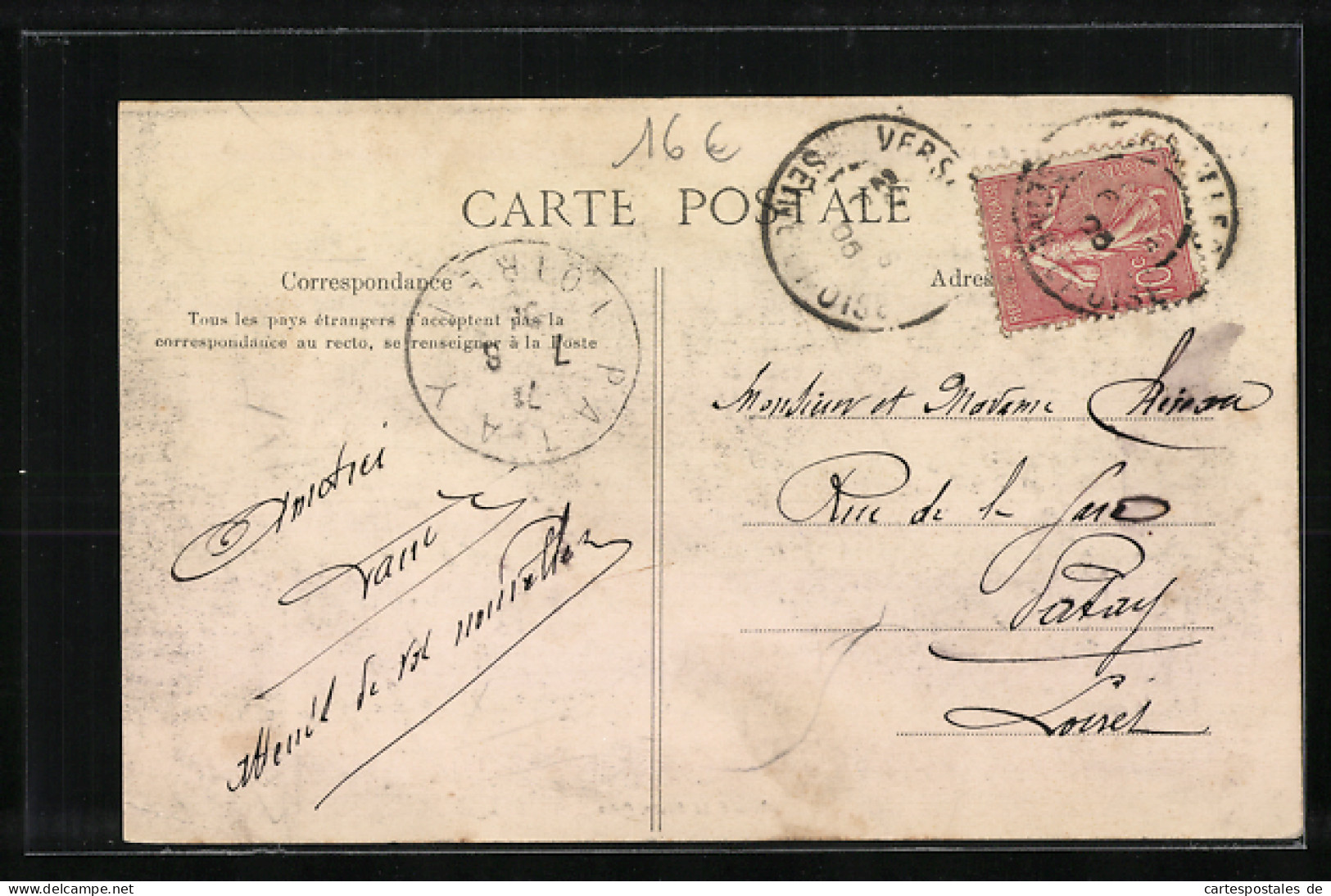Postal Visite De SM Alphonse XIII. A Paris, Vesailles, Cour De Marbre  - Royal Families