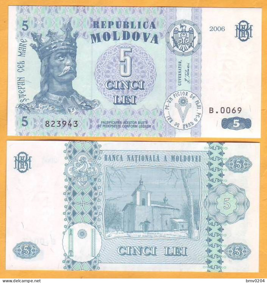 2006 Moldova ; Moldavie ; Moldau  "5 LEI  2006"  UNC - Moldova