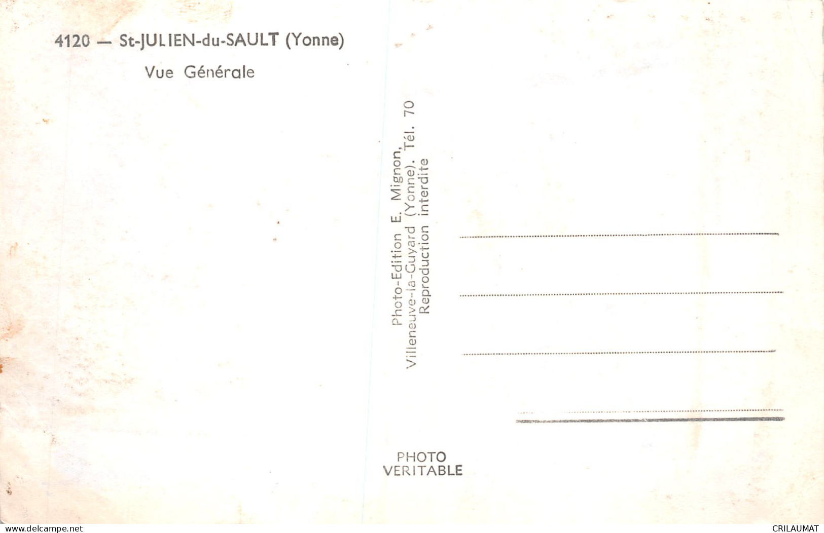 89-SAINT JULIEN DU SAULT-N°T5086-E/0281 - Saint Julien Du Sault