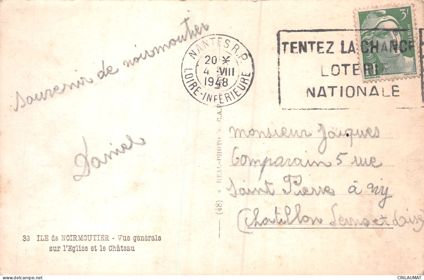 85-ILE DE NOIRMOUTIER L EGLISE ET LE CHATEAU-N°T5086-D/0013 - Ile De Noirmoutier