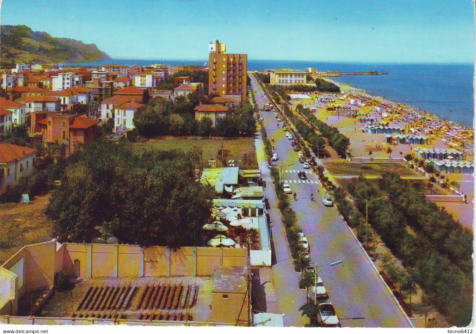 Pesaro - Lungomare E Spiaggia Visti Dall'alto - Viaggiata - Pesaro