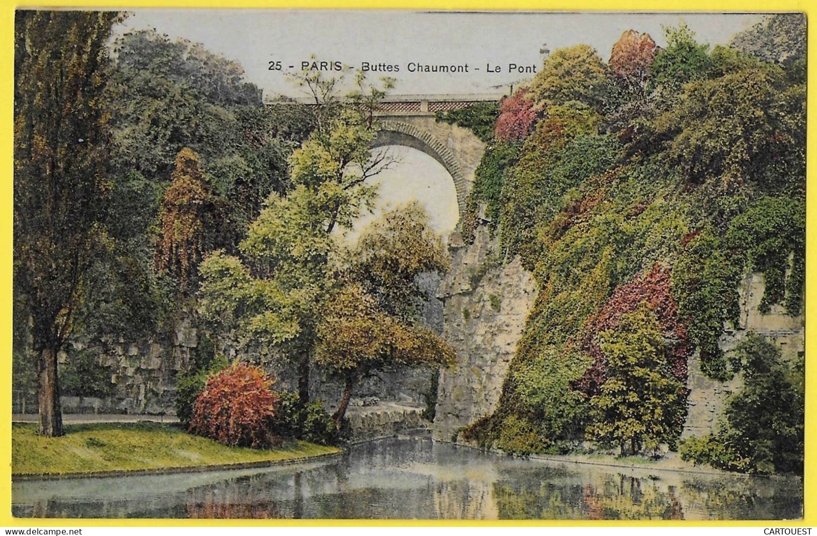 CPA PARIS - Buttes Chaumont Le Pont - 1938  Léon GAMBETTA 55c - Parks, Gardens