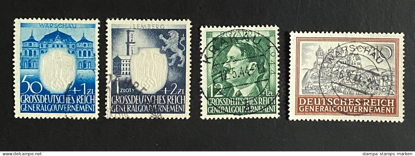 Deutsches Reich 1943 Generalgouvernement 4 Werte Mi. 108, 109, 116, 117 Gestempelt/o - Autres & Non Classés