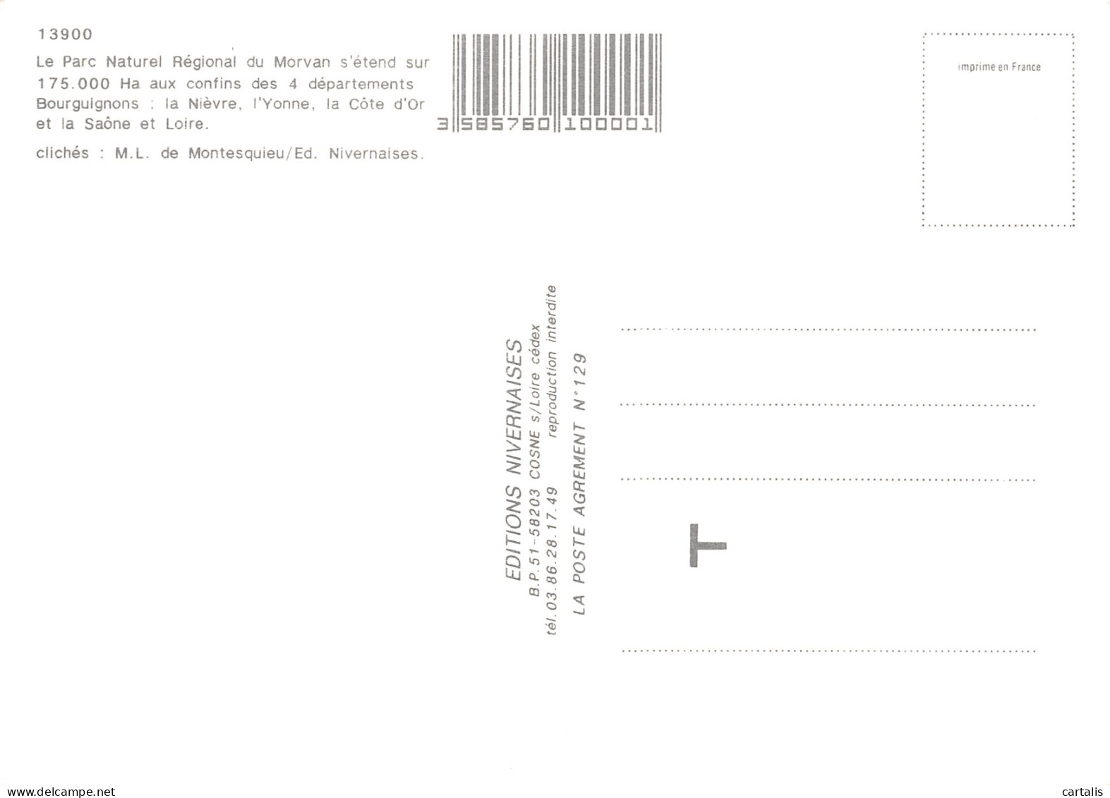 58-PARC REGIONAL DU MORVAN-N° 4456-D/0275 - Otros & Sin Clasificación