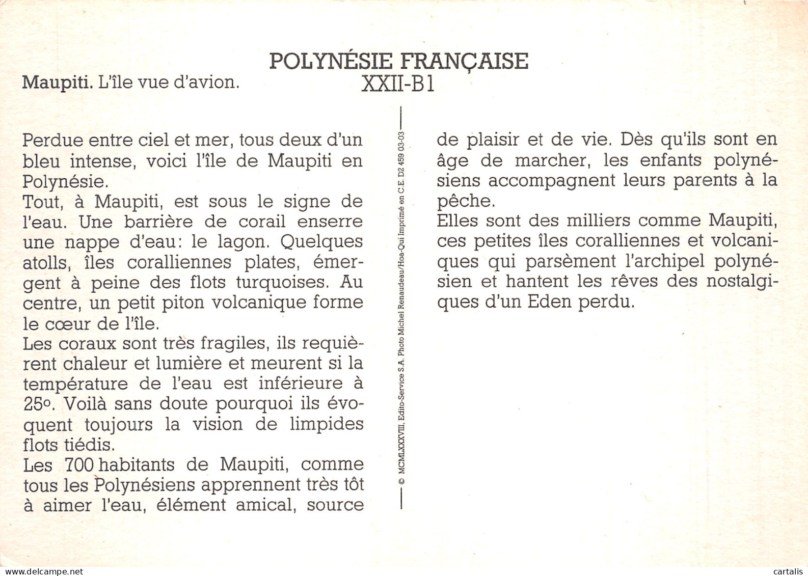 987-POLYNESIE FRANCAISE-N° 4457-D/0143 - Polynésie Française