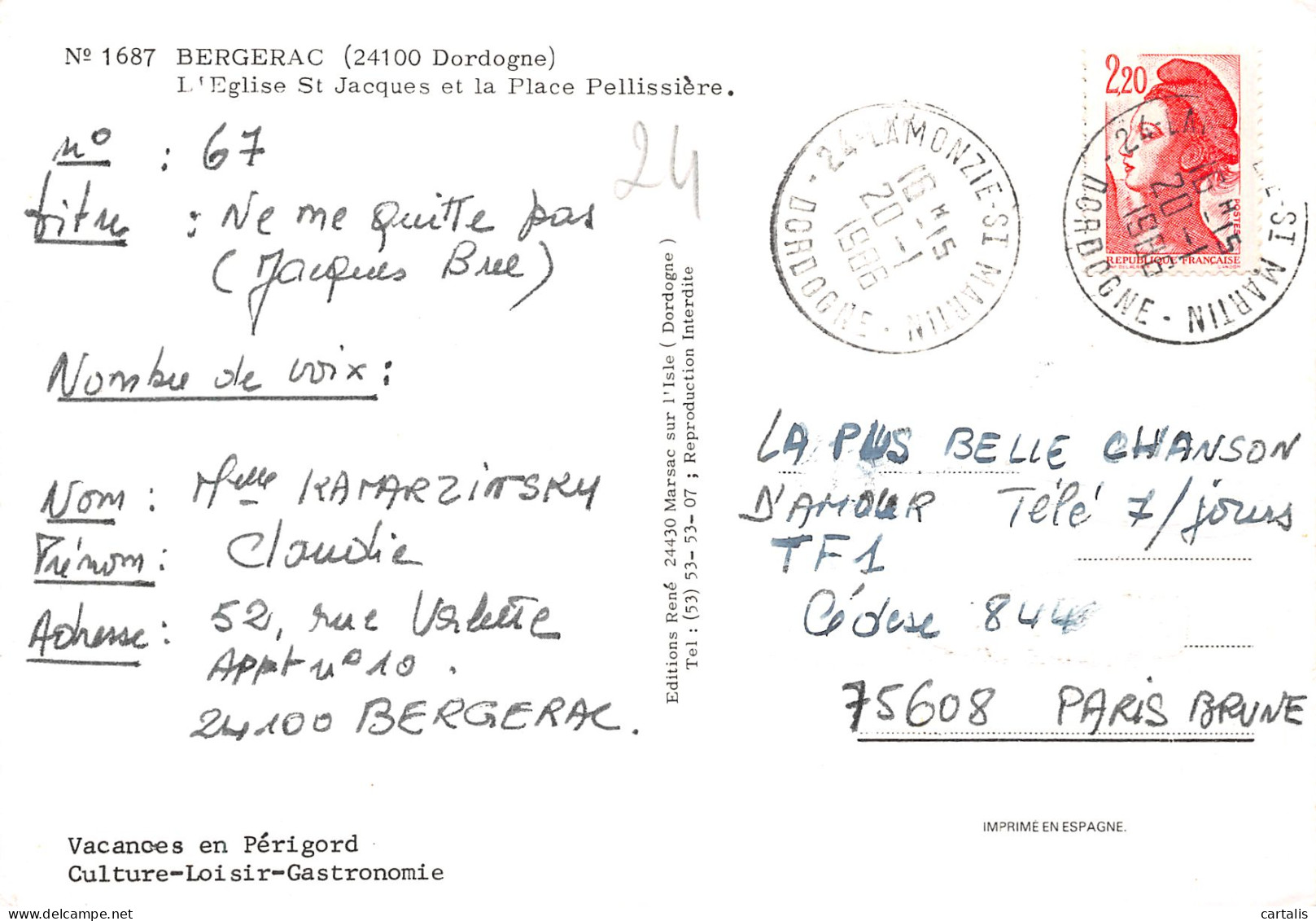 24-BERGERAC-N° 4457-D/0123 - Bergerac