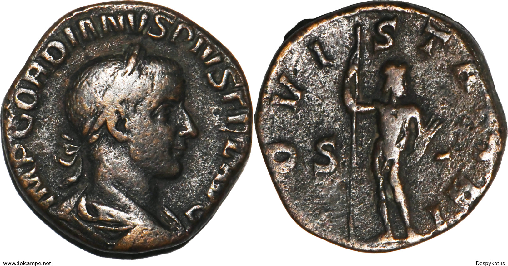 ROME - Sesterce - GORDIEN III - IOVI STATORI - 241 AD - RARE - RIC.298a - 19-157 - La Dinastia Severi (193 / 235)