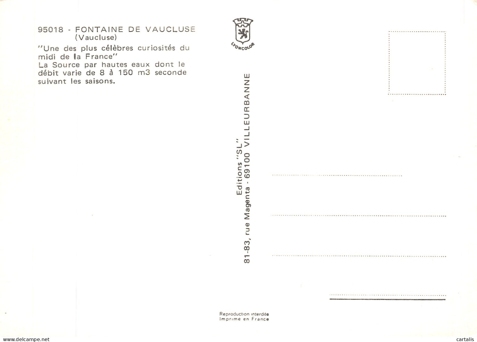 84-FONTAINE DE VAUCLUSE-N° 4458-C/0395 - Other & Unclassified