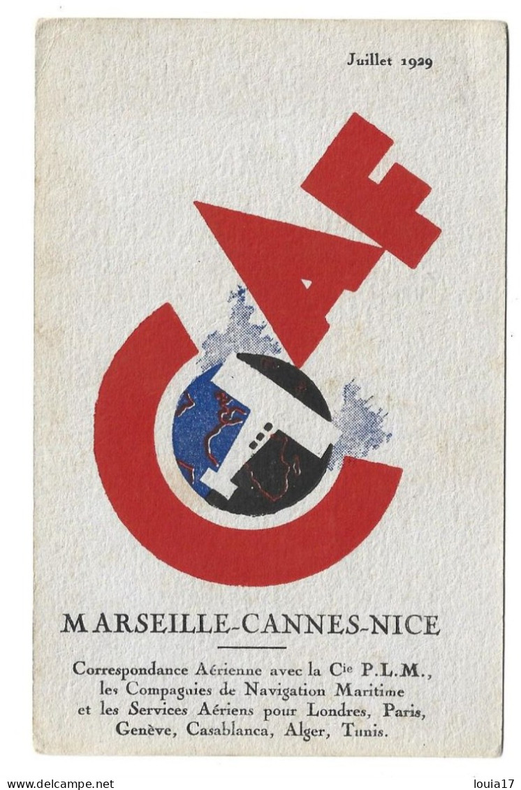 - Compagnie Aérienne Française : Marseille - Cannes - Nice - Sonstige & Ohne Zuordnung