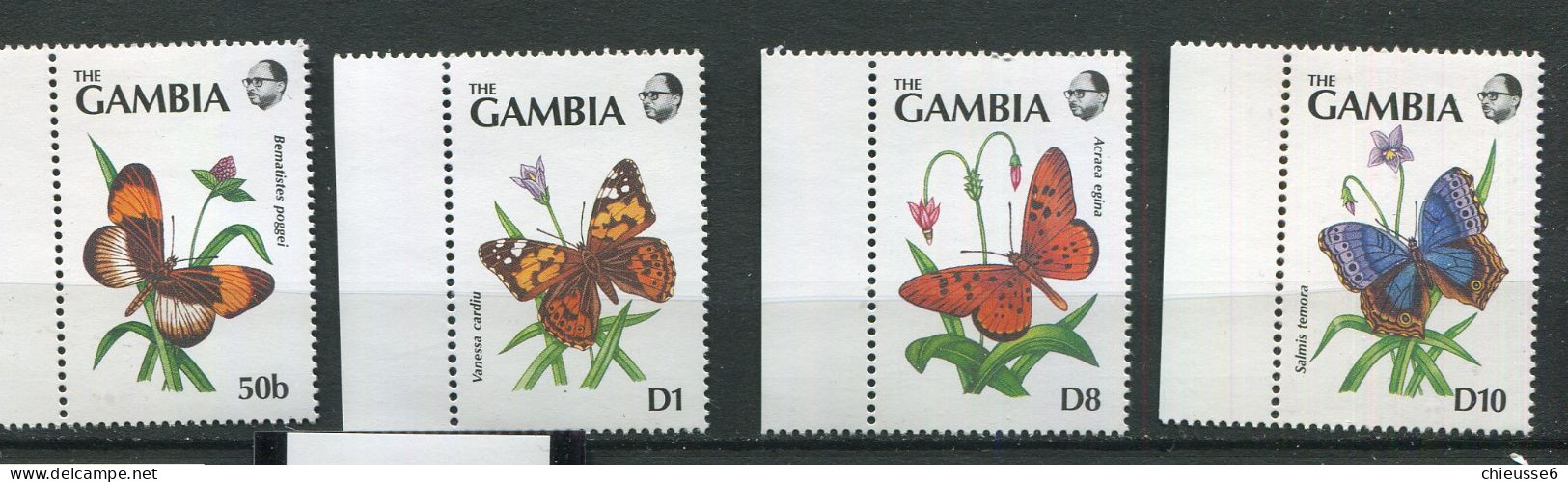 Gambie ** N° 1089 à 1092 - Papillons - Gambie (1965-...)