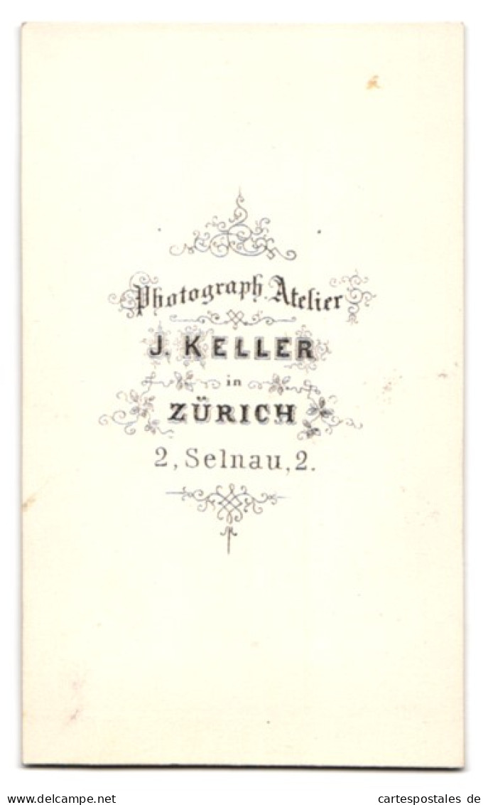Fotografie J. Keller, Zürich, Selnau 2, Gutaussehendes Junges Mädchen Mit Halskette Und Ohrringen  - Anonyme Personen