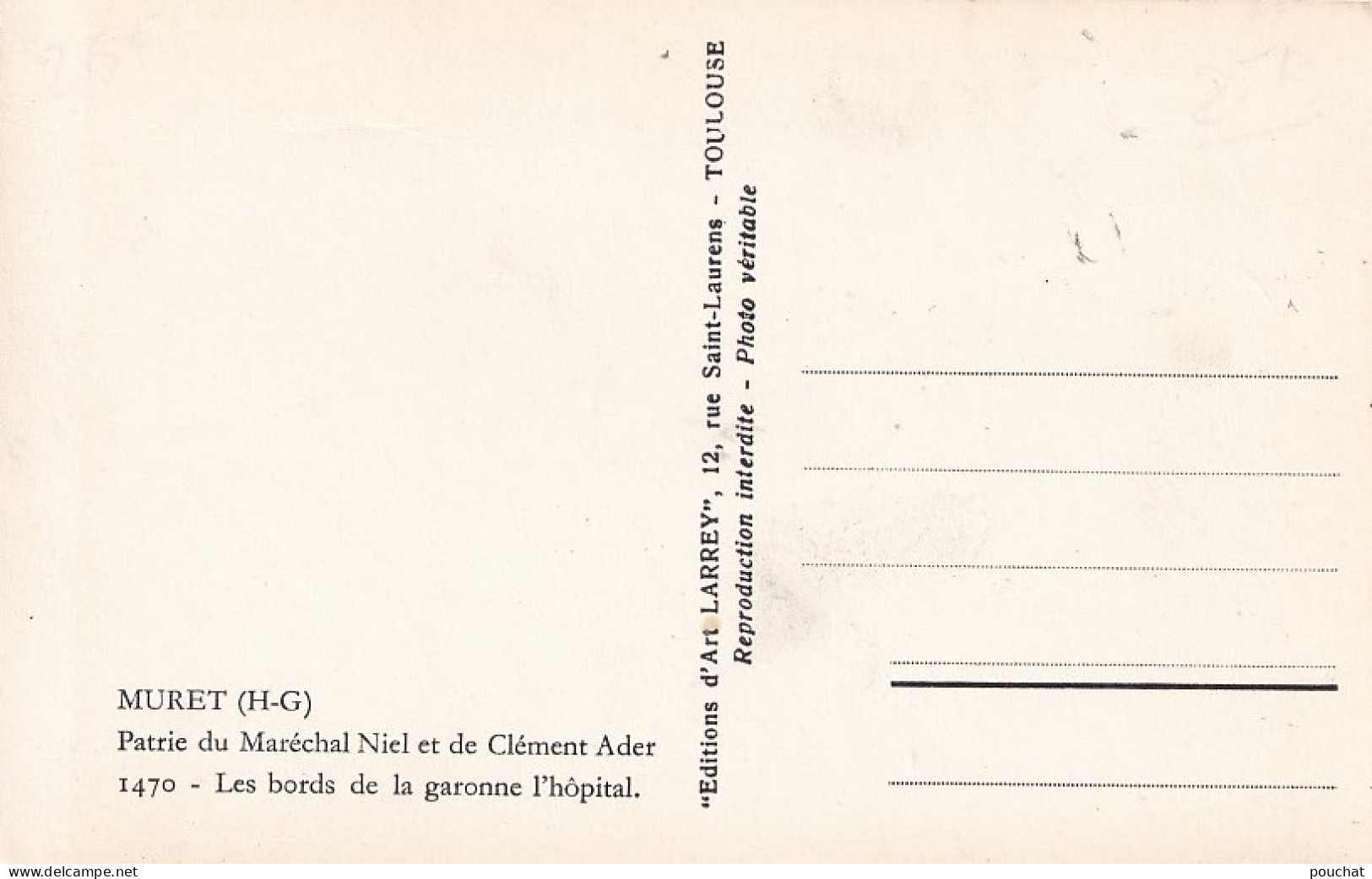 C9-31) MURET - PATRIE DE MARECHAL NIEL ET DE CLEMENT ADER - LES BORDS DE LA GARONNE L ' HOPITAL - ( 2 SCANS ) - Muret