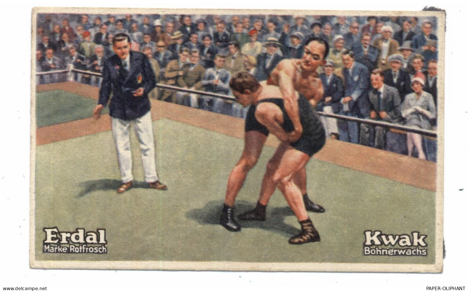 OLYMPIA 1928 AMSTERDAM, Ringen, Leucht, Bantam, Erdal Sammelbild / Cinderella - Olympic Games