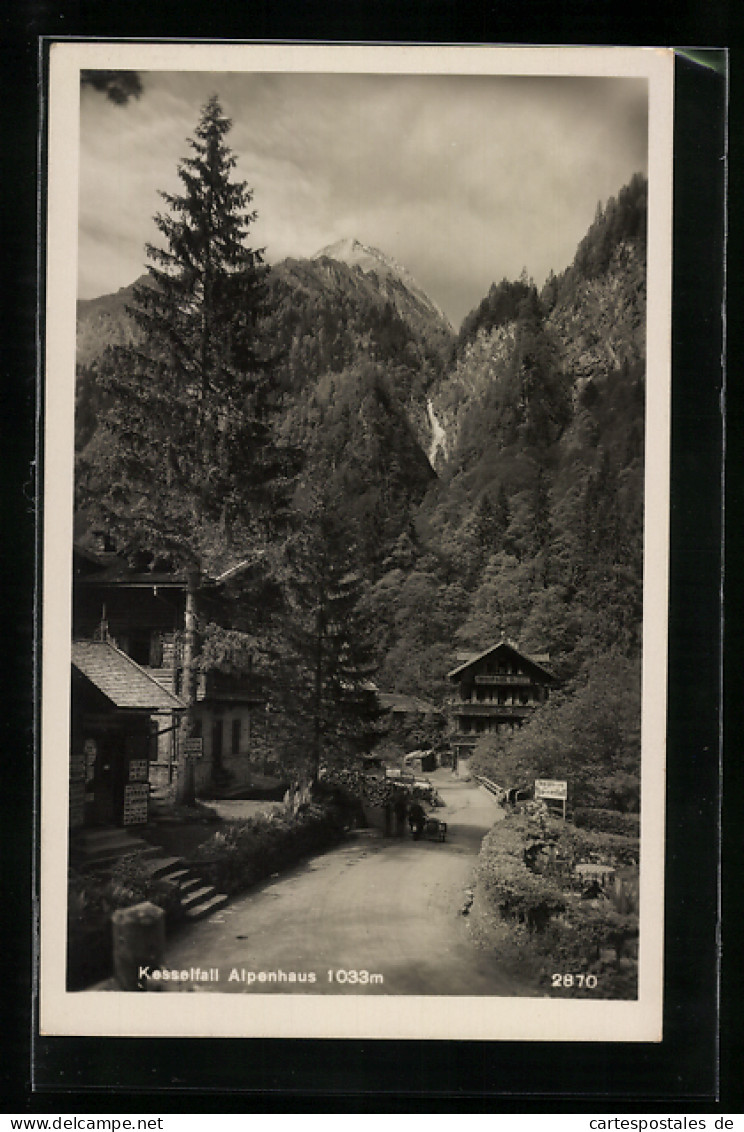 AK Kaprun, Kesselfall-Alpenhaus Mit Blick Zum Grossen Wasserfall  - Otros & Sin Clasificación