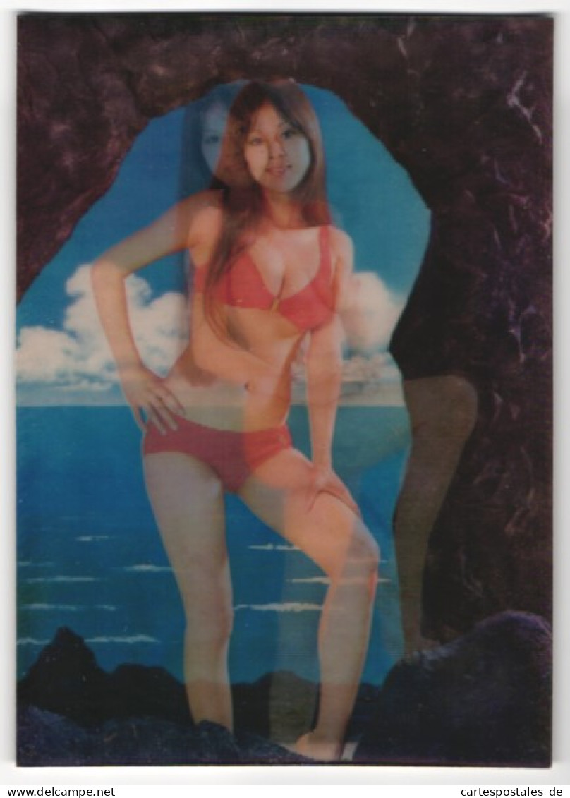 3D-AK Bikini Girl Of Grotto, Junge Frau Im Bikini  - Photographie