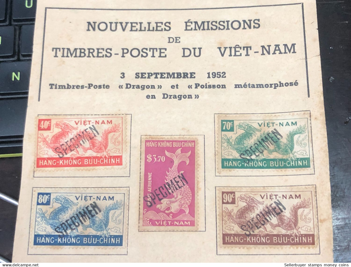 Stams Viet Nam South Specinem T Is Very Rare Nowadays-1 Set 5 Pcs-3/9/1952 /dragon - Vietnam