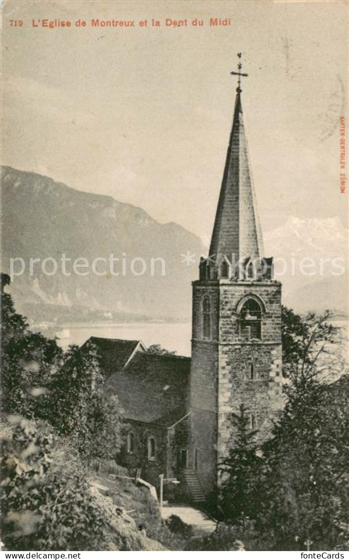 13715745 Montreux  VD Eglise Et La Dent Du Midi  - Other & Unclassified