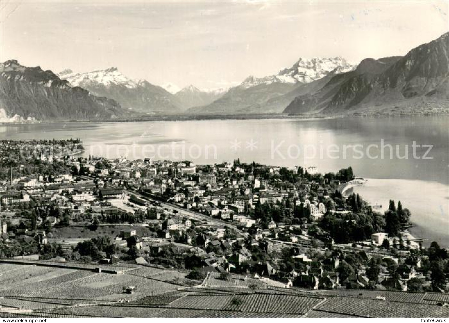 13714465 Vevey VD Panorama Genfersee Alpen Vevey VD - Other & Unclassified
