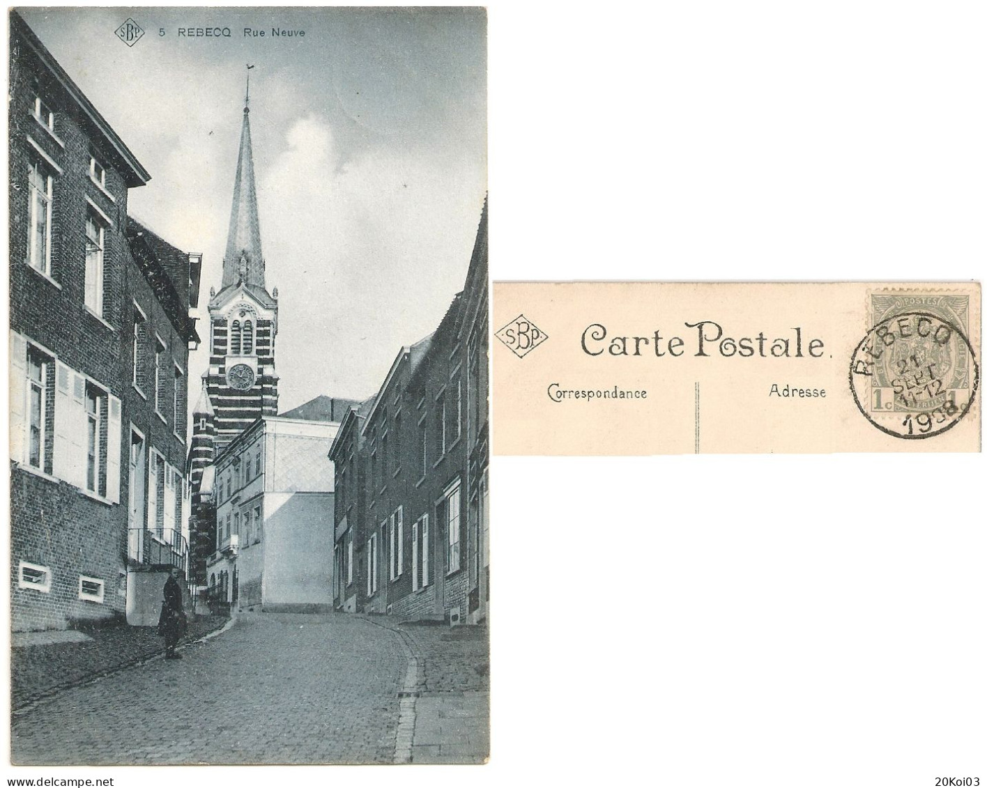 Rebecq Rue Neuve 1908, Brabant Wallon, TTB-CPA, Vintage - Rebecq