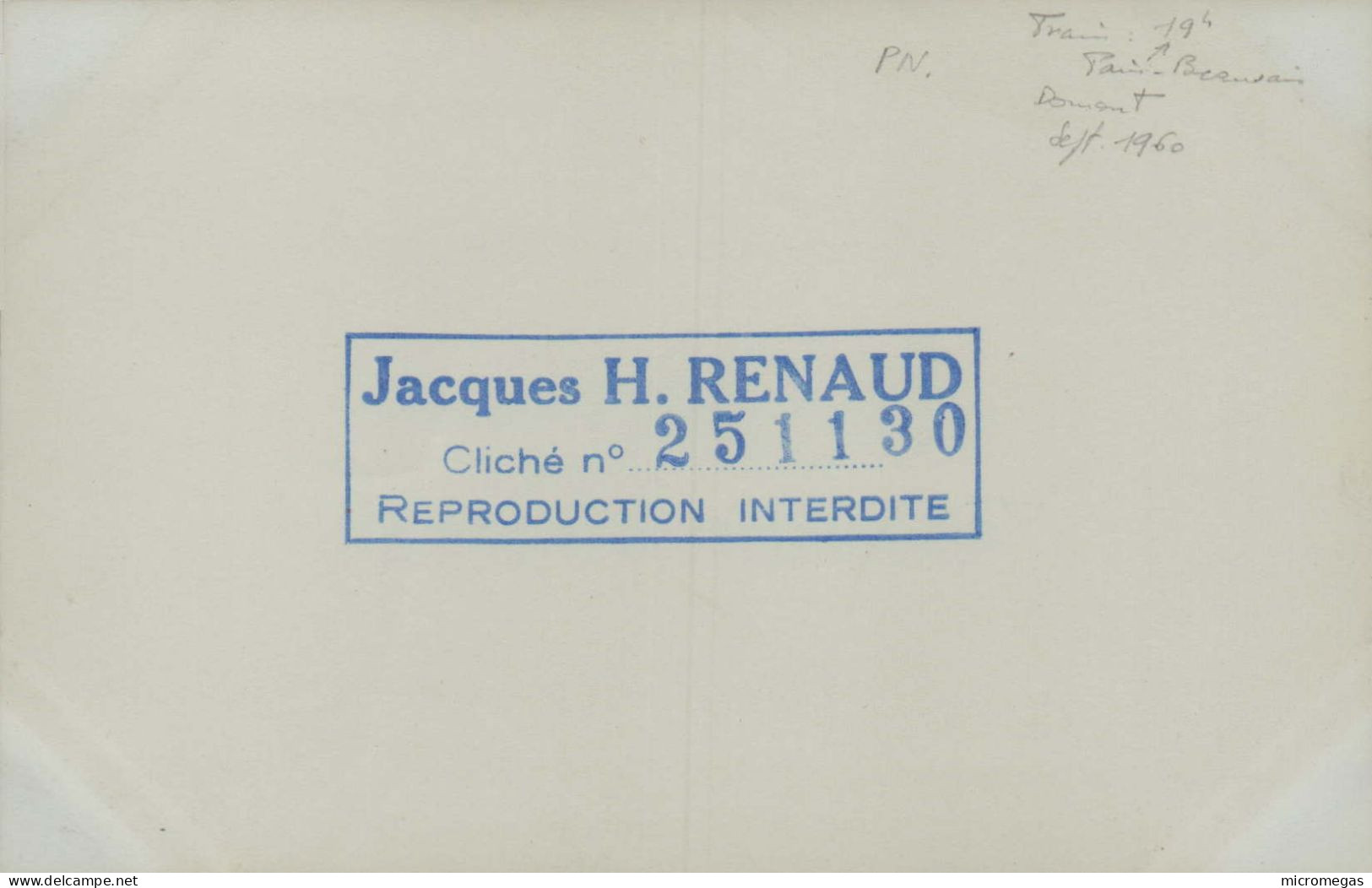 Train 17 H. Paris-Beauvais - Cliché Jacques H. Renaud, Domont 1960 - Légers Plis - Trains