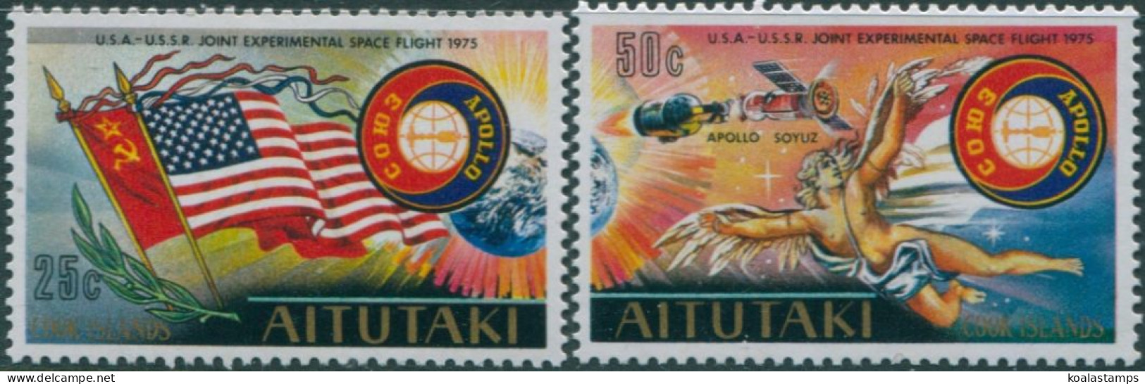 Aitutaki 1975 SG148-149 Apollo Soyuz Space Set MLH - Cook