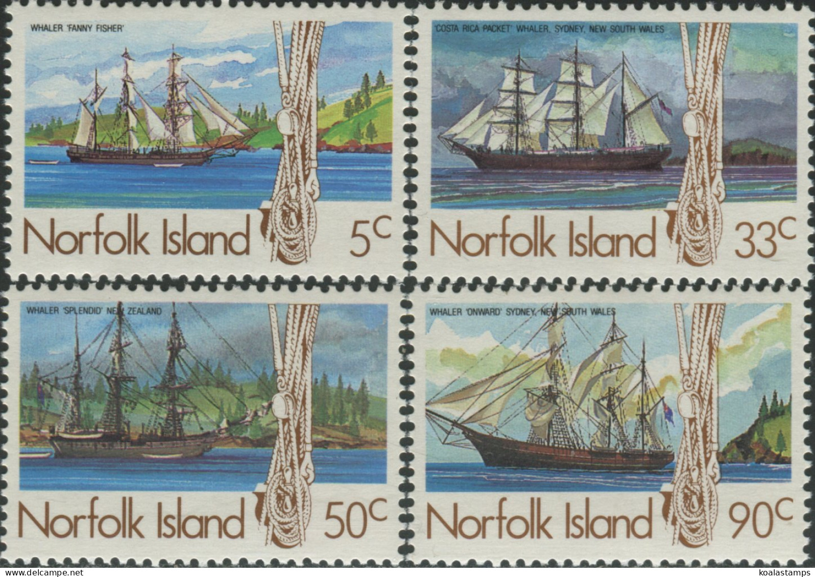 Norfolk Island 1985 SG356-359 Whaling Ships Set MNH - Ile Norfolk