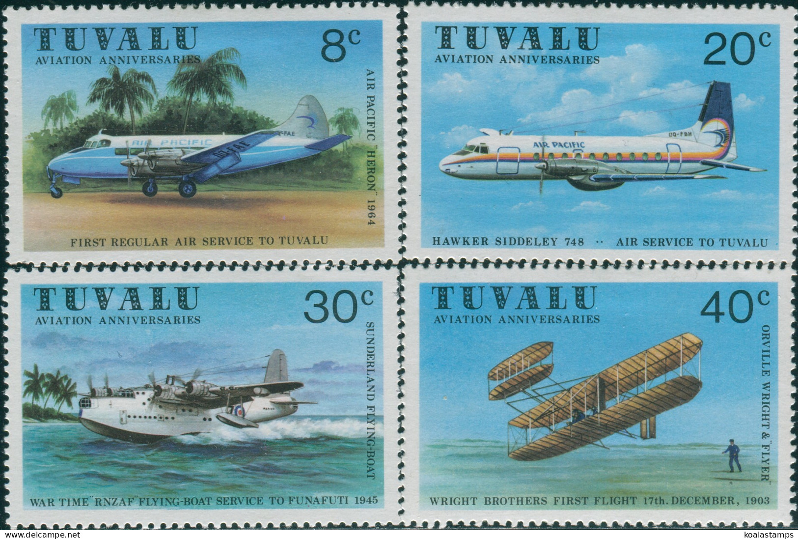 Tuvalu 1980 SG153-156 Aviation Set MNH - Tuvalu (fr. Elliceinseln)