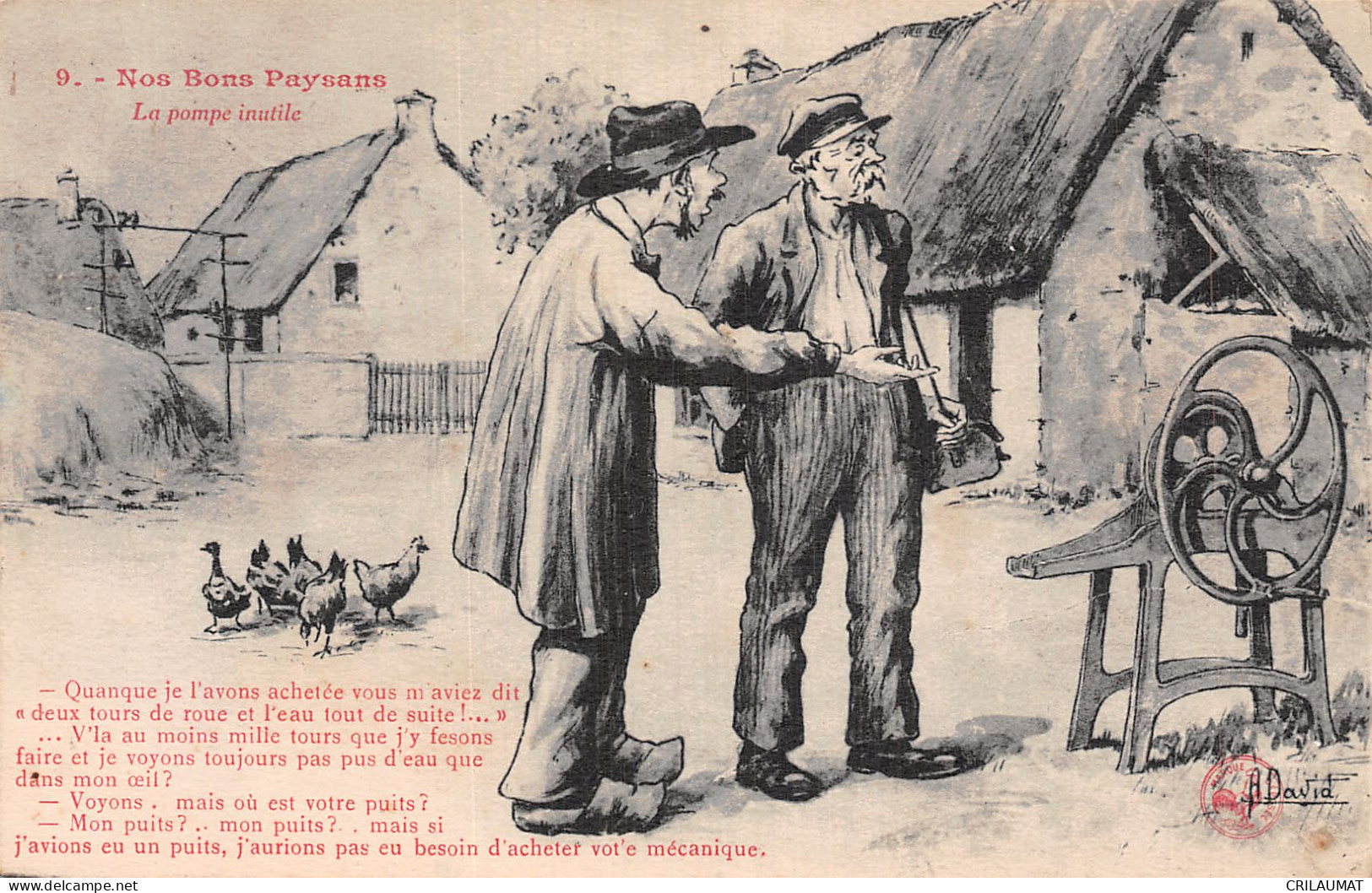 FO-FOLKLORE NOS BON PAYSANS LA POMPE INUTILE-N°T5089-G/0215 - Sonstige & Ohne Zuordnung