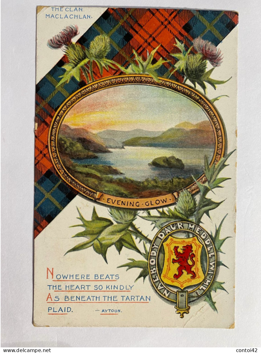 POST CARD EDINBURGH 1912 THE CLAN MACLACHLAN ECUSSON ECOSSE - Autres & Non Classés