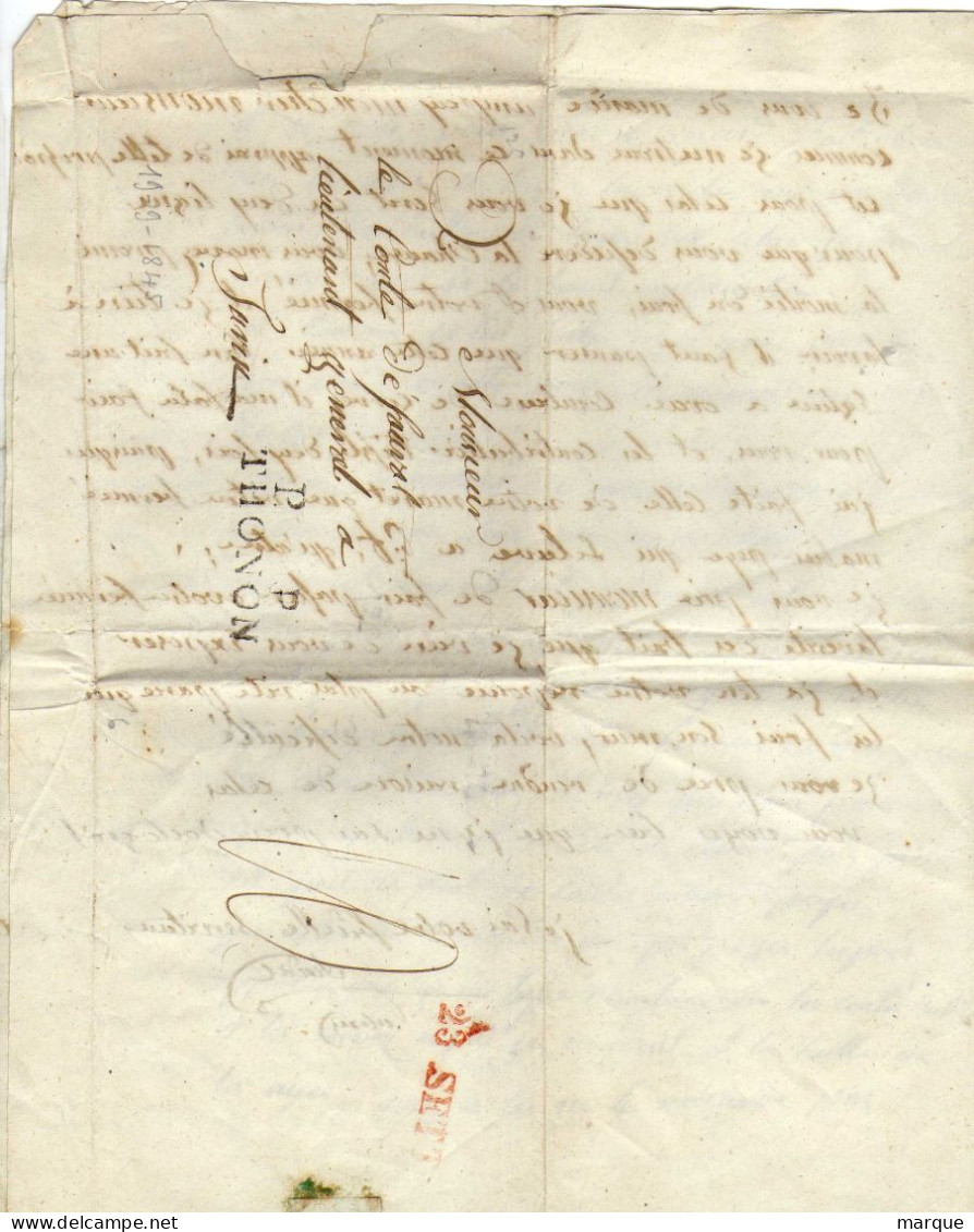 Lettre Du 19 Septembre 1845 Oblitération THONON P P 23 Septembre - Sonstige & Ohne Zuordnung