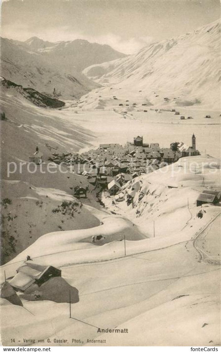 13707055 Andermatt UR Winterpanorama Alpen  - Sonstige & Ohne Zuordnung